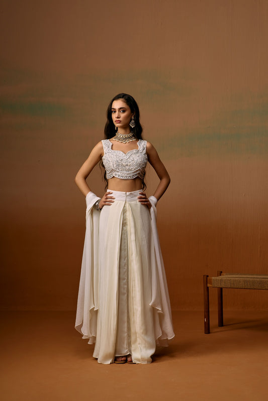 MEHER DRAPED SKIRT WITH CAPE