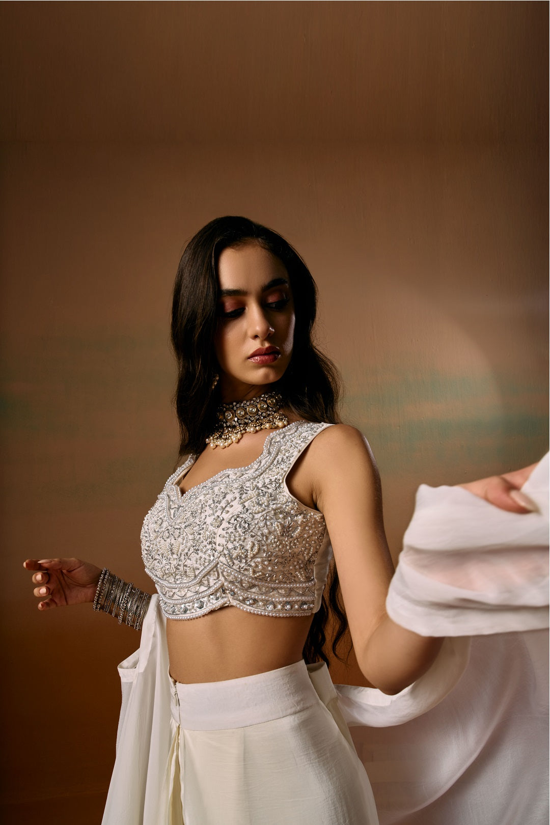 MEHER DRAPED SKIRT WITH CAPE