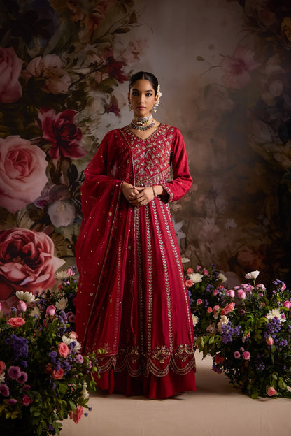 Roselle Anarkali set