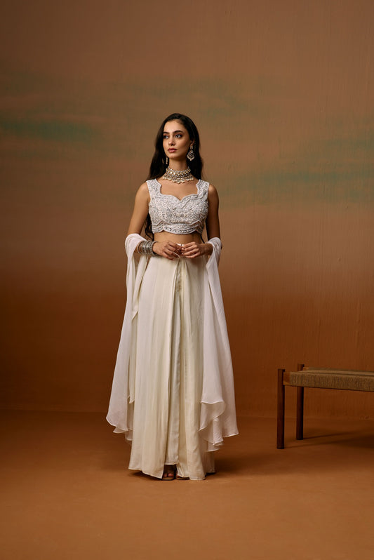 MEHER DRAPED SKIRT WITH CAPE