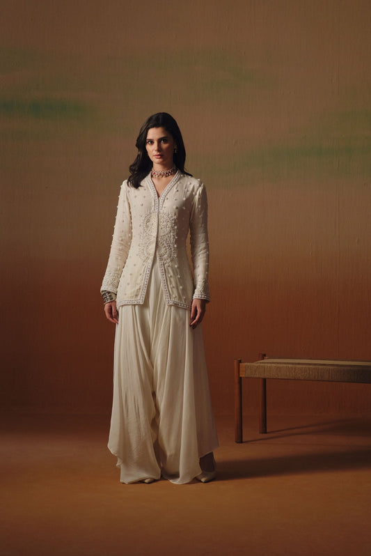 NOOR JACKET SET WITH COWL PANTS