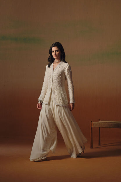 NOOR JACKET SET WITH COWL PANTS