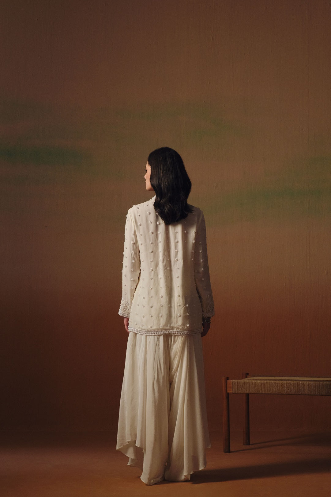 NOOR JACKET SET WITH COWL PANTS