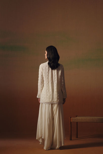 NOOR JACKET SET WITH COWL PANTS