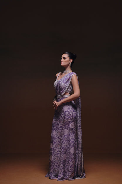 KAAYA PRINTED PRE- DRAPED SAREE