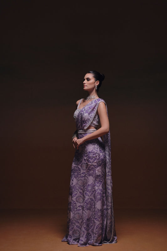 KAAYA PRINTED PRE- DRAPED SAREE