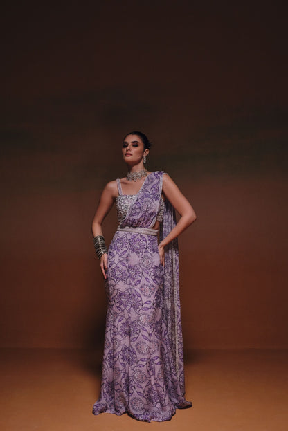 KAAYA PRINTED PRE- DRAPED SAREE