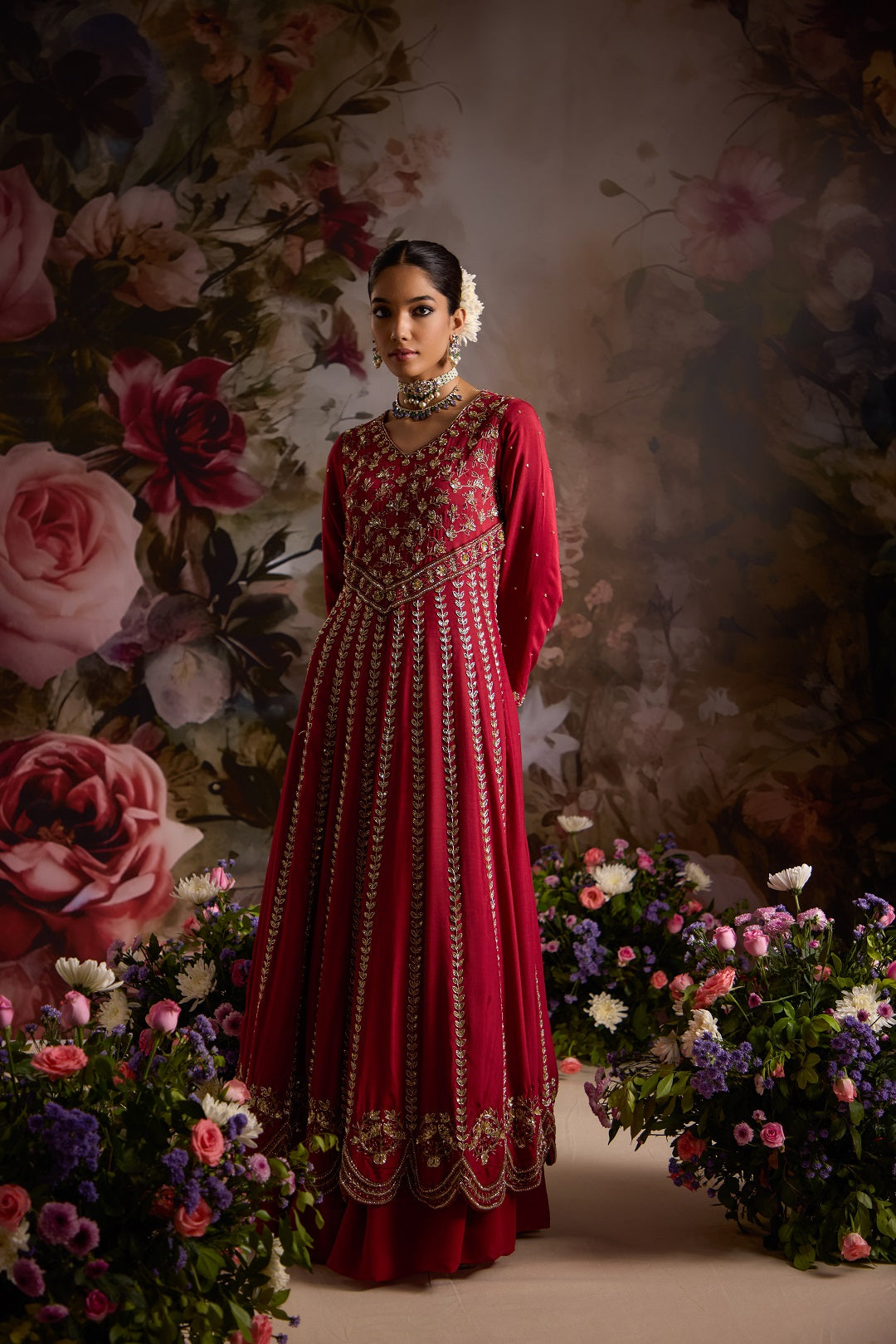 Roselle Anarkali set