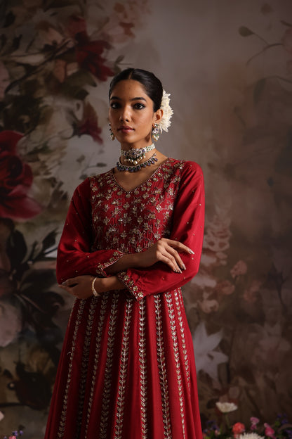 Roselle Anarkali set