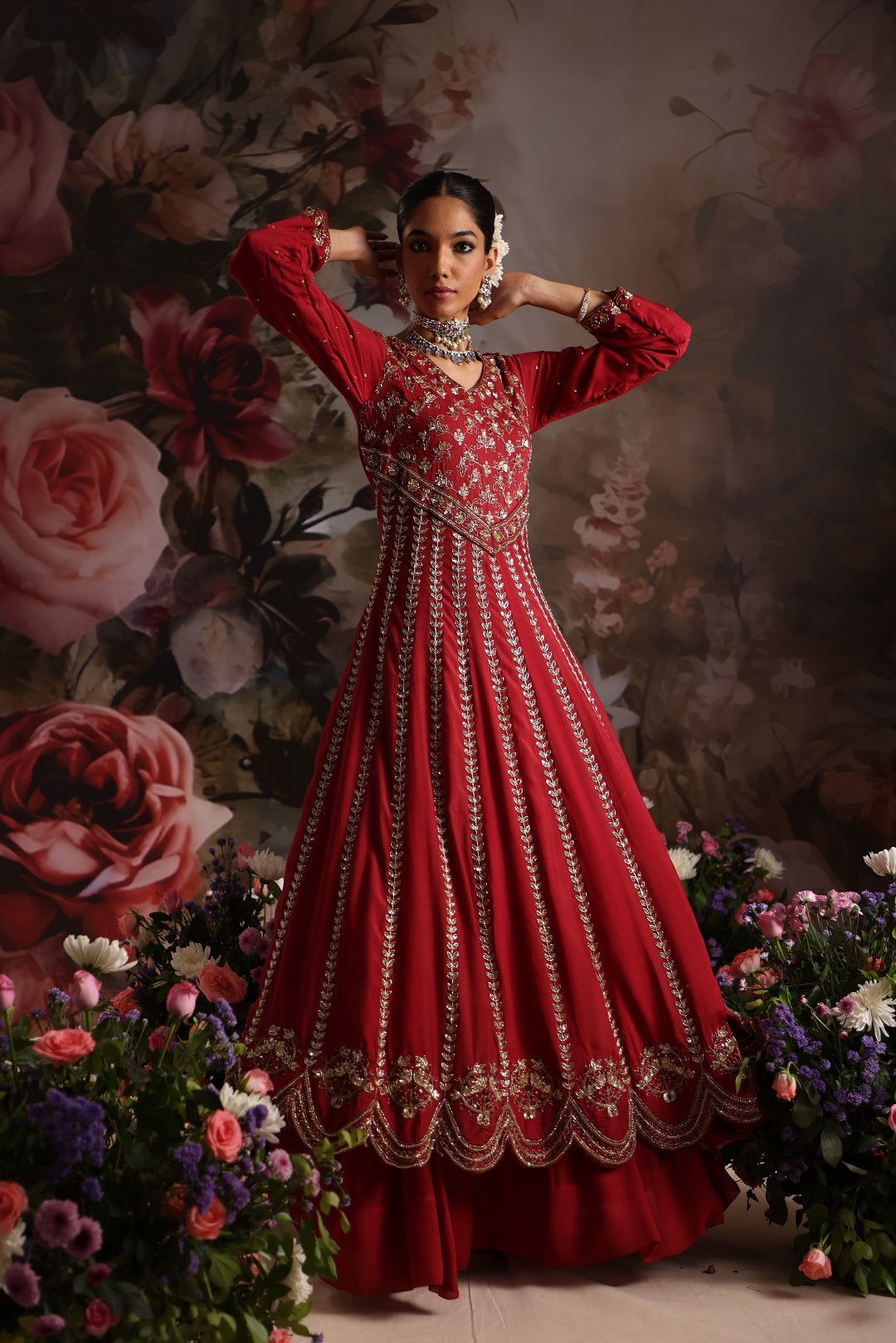 Roselle Anarkali set