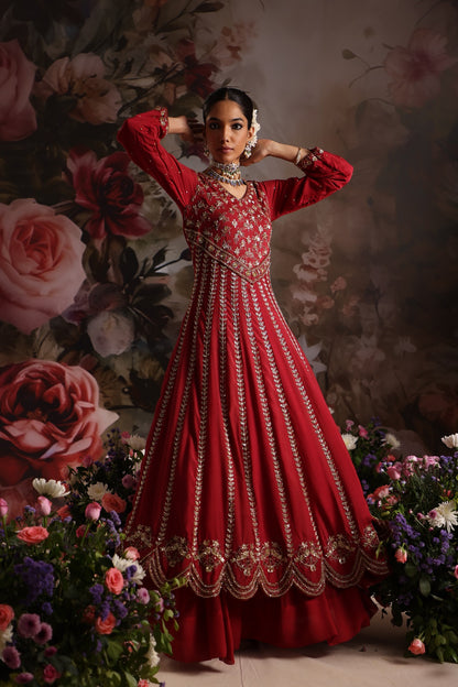 Roselle Anarkali set